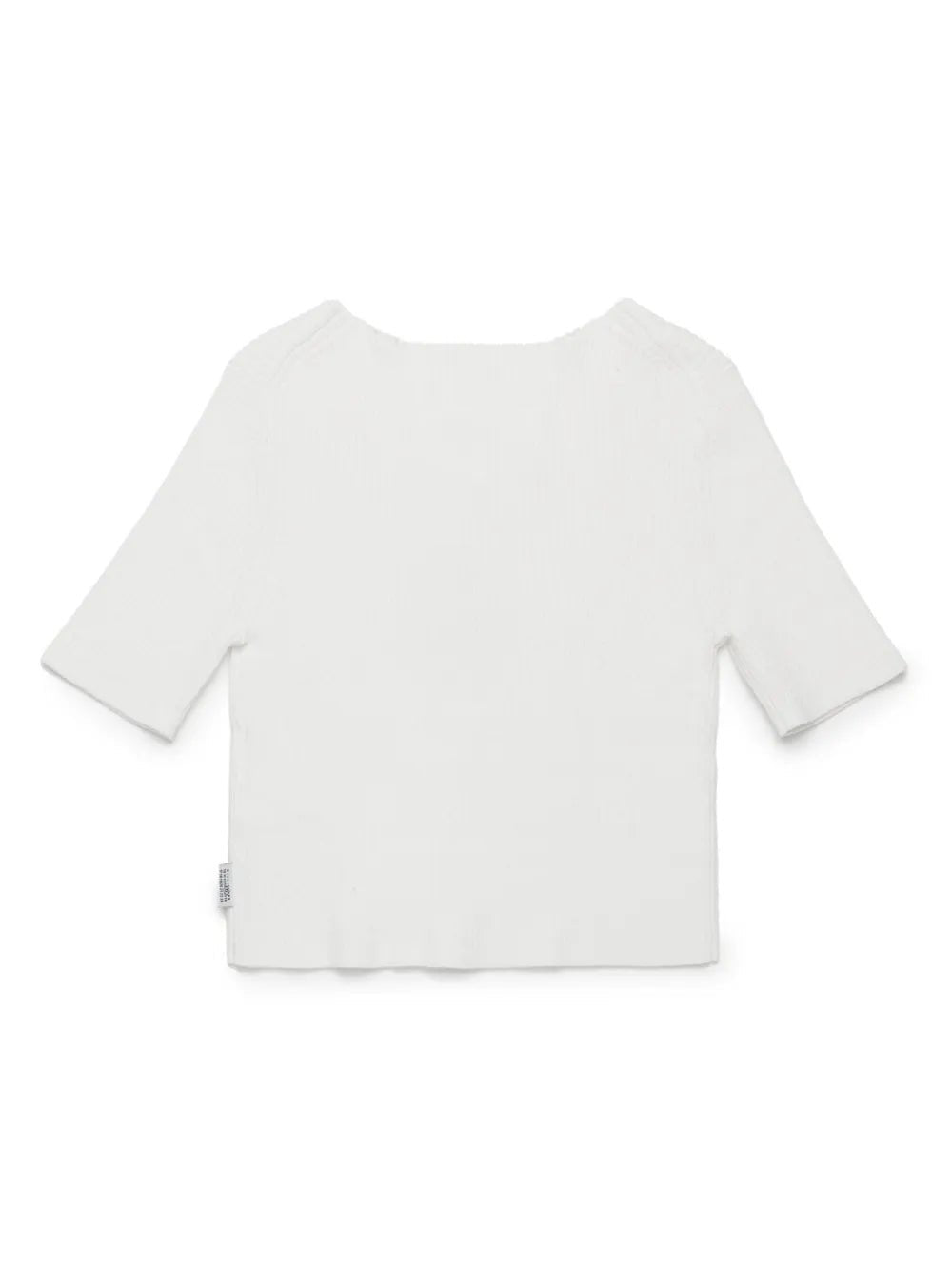 T - SHIRT A COSTINE BIANCA CON LOGO MAISON MARGIELA - Angel Luxury