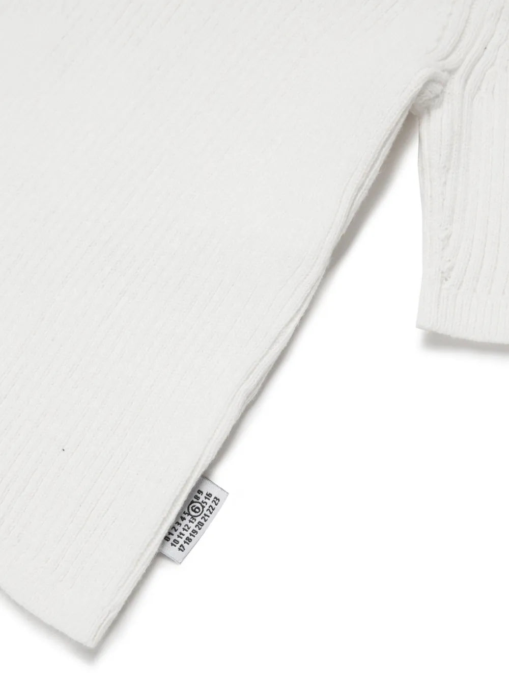 T - SHIRT A COSTINE BIANCA CON LOGO MAISON MARGIELA - Angel Luxury