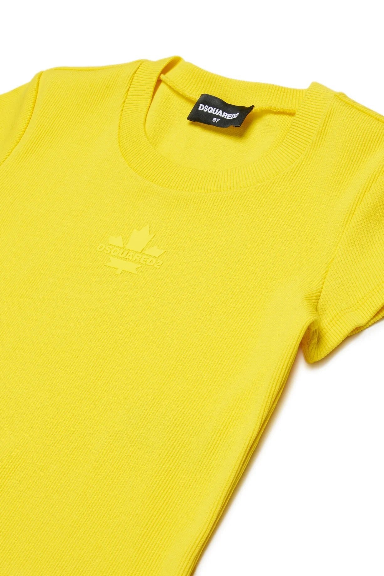 T - SHIRT A COSTINE GIALLA CON LOGO DSQUARED2 - Angel Luxury