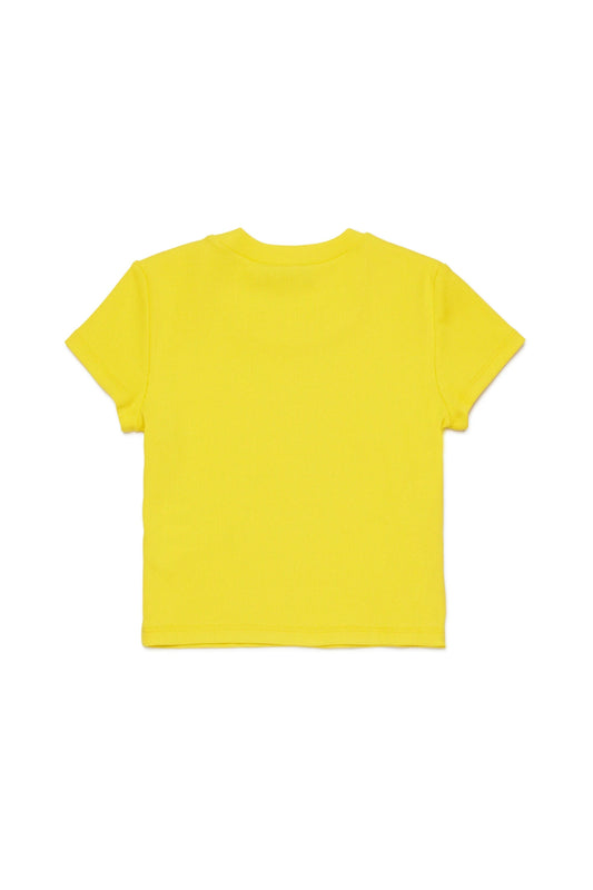 T - SHIRT A COSTINE GIALLA CON LOGO DSQUARED2 - Angel Luxury