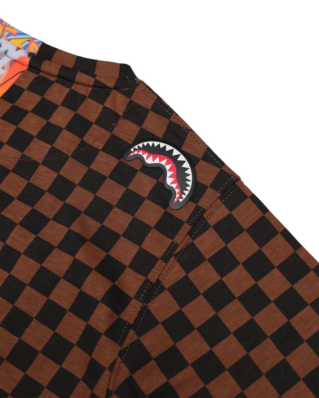T - SHIRT A QUADRI CON FANTASIA E LOGO IN RILIEVO ARANCIO SPRAYGROUND - Angel Luxury