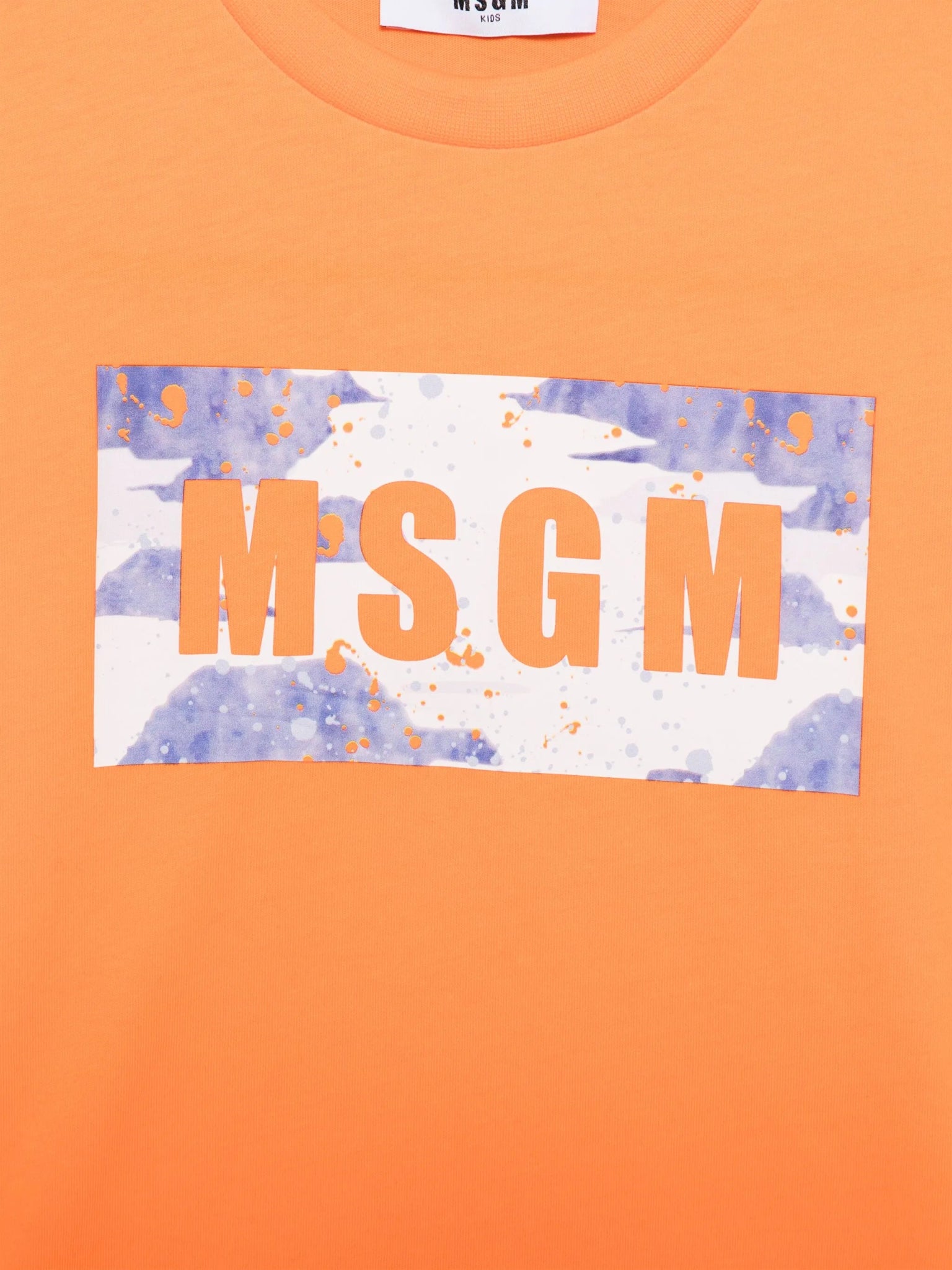 T - SHIRT ARANCIONE CON LOGO SFUMATO MSGM - Angel Luxury