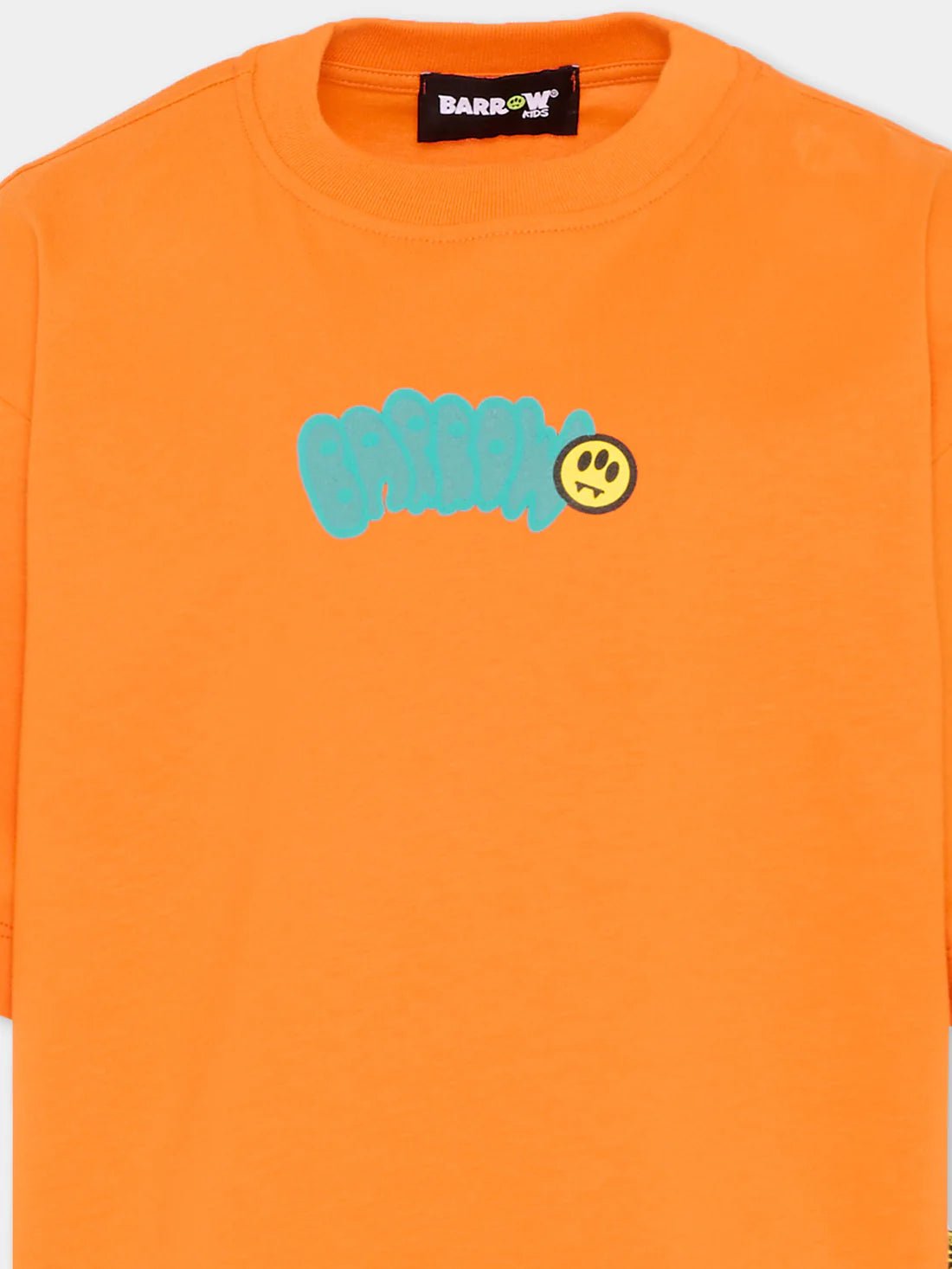 T - SHIRT ARANCIONE CON LOGO SUL RETRO VERDE BARROW - Angel Luxury