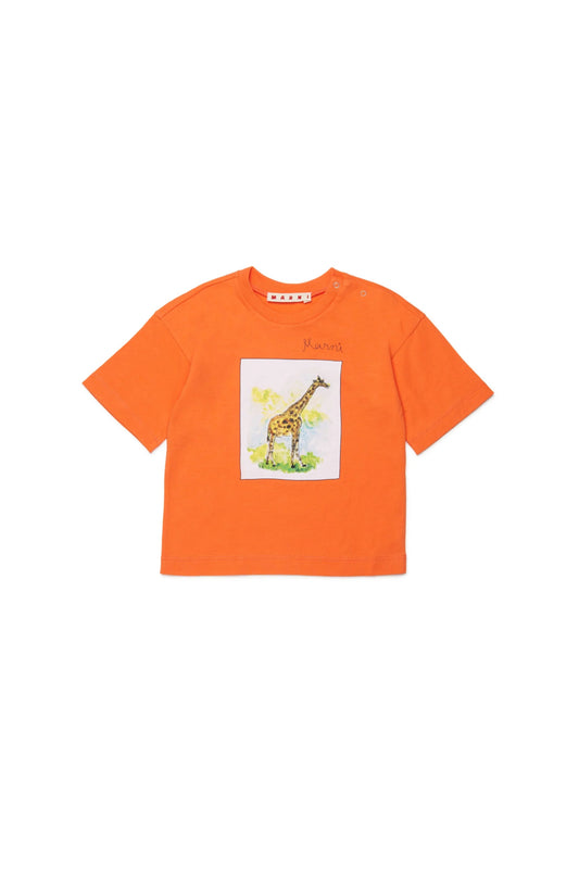 T - SHIRT ARANCIONE CON STAMPA MARNI - Angel Luxury