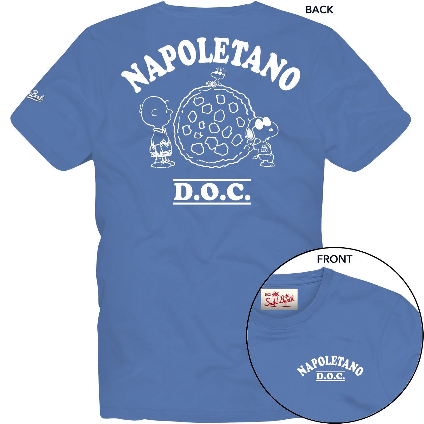 T - SHIRT AZZURRA CON SCRITTA NAPOLETANO MC2 SAINT BARTH - Angel Luxury