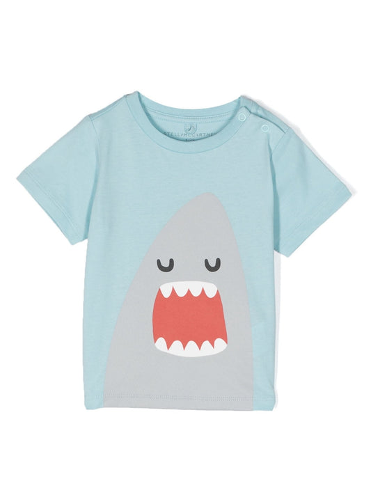 T - SHIRT AZZURRA CON STAMPA STELLA MCCARTNEY - Angel Luxury