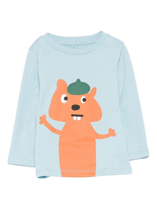 T - SHIRT AZZURRA MANICA LUNGA CON SCOIATTOLO STELLA MCCARTNEY - Angel Luxury