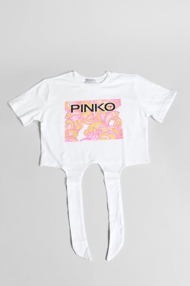 T-shirt bandana corta Pinko bianca - Angel Luxury