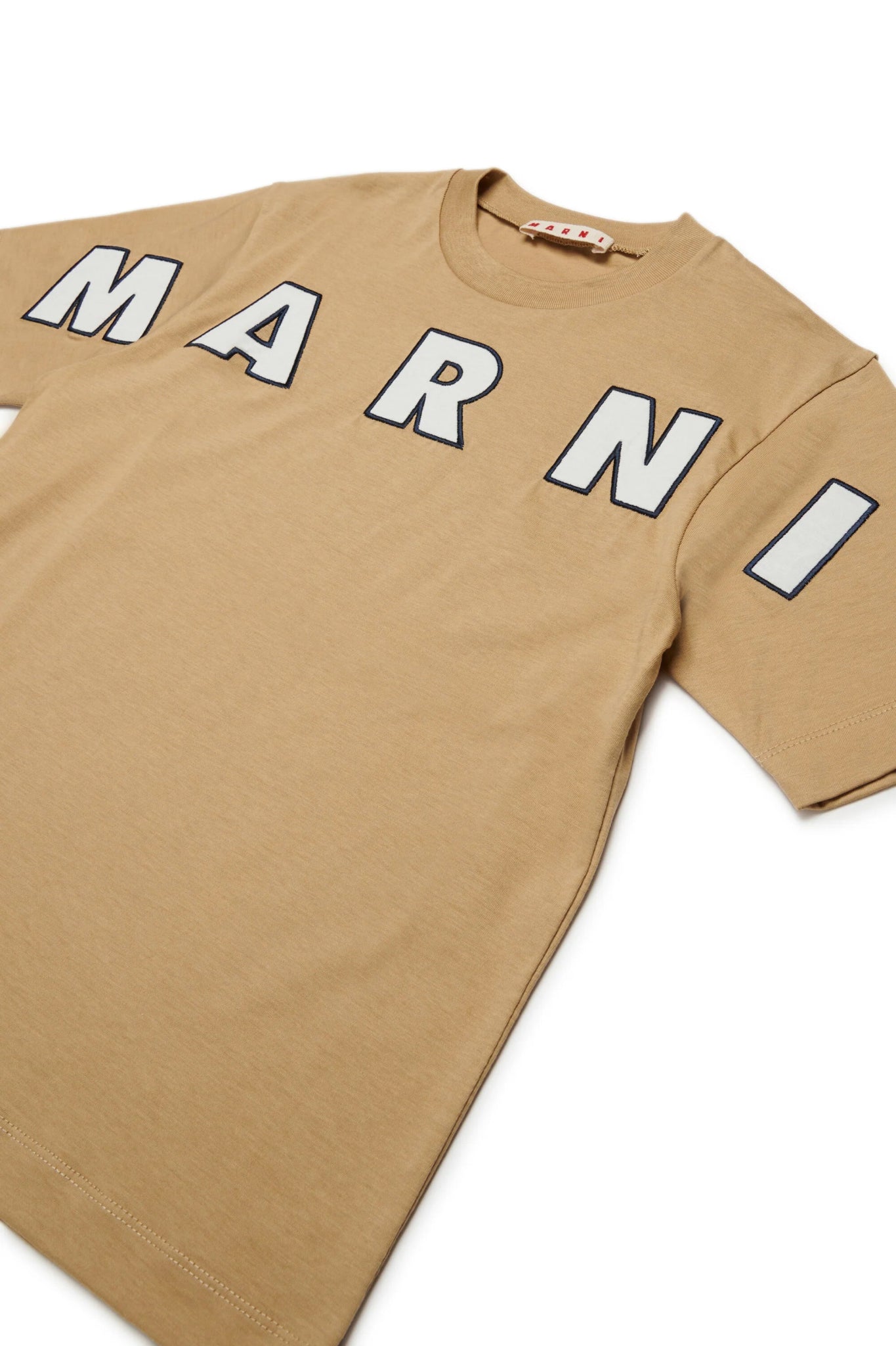 T - SHIRT BEIGE CON LOGO BIANCO MARNI - Angel Luxury