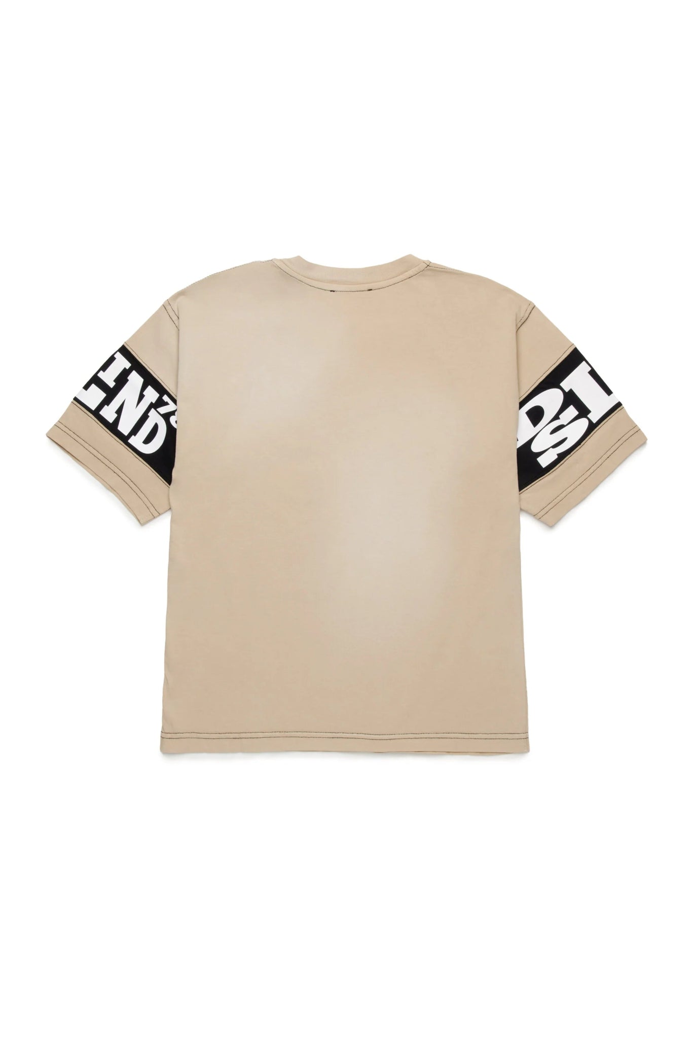 T - SHIRT BEIGE CON LOGO IN VELLUTO ROSSO DIESEL - Angel Luxury