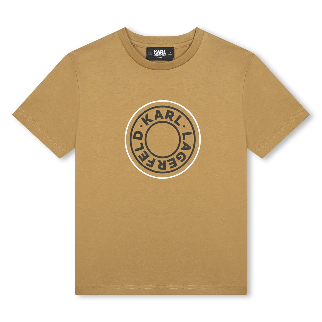 T - SHIRT BEIGE CON LOGO KARL LAGERFELD - Angel Luxury