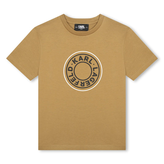 T - SHIRT BEIGE CON LOGO KARL LAGERFELD - Angel Luxury