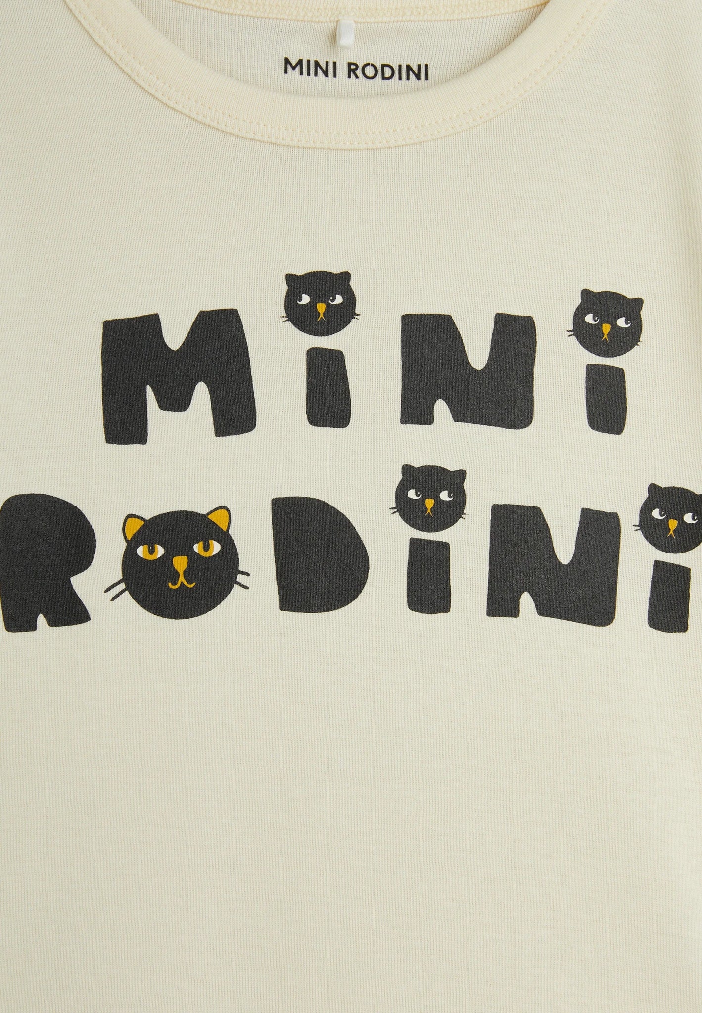 T - SHIRT BEIGE CON LOGO NERO MINI RODINI - Angel Luxury