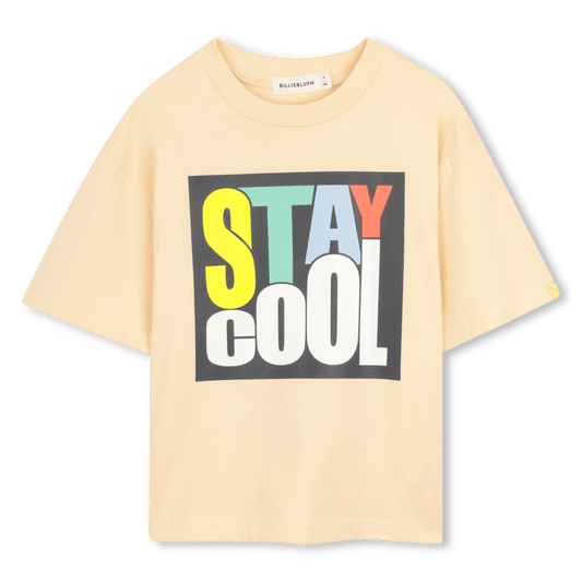 T - SHIRT BEIGE CON STAMPA BILLIEBLUSH - Angel Luxury