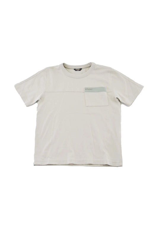 T - SHIRT BEIGE CON TASCHINO K - WAY - Angel Luxury