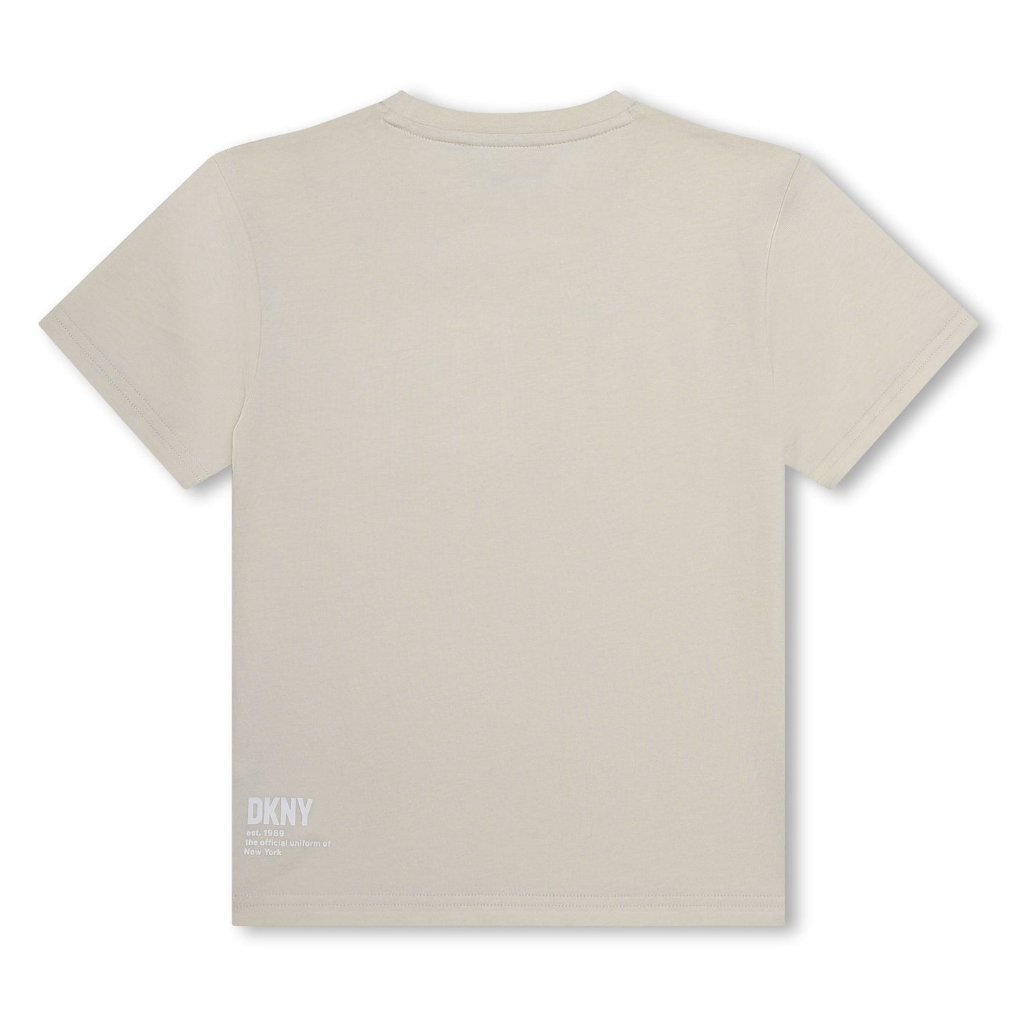 T - SHIRT BEIGE/BIANCO CON LOGO DKNY - Angel Luxury