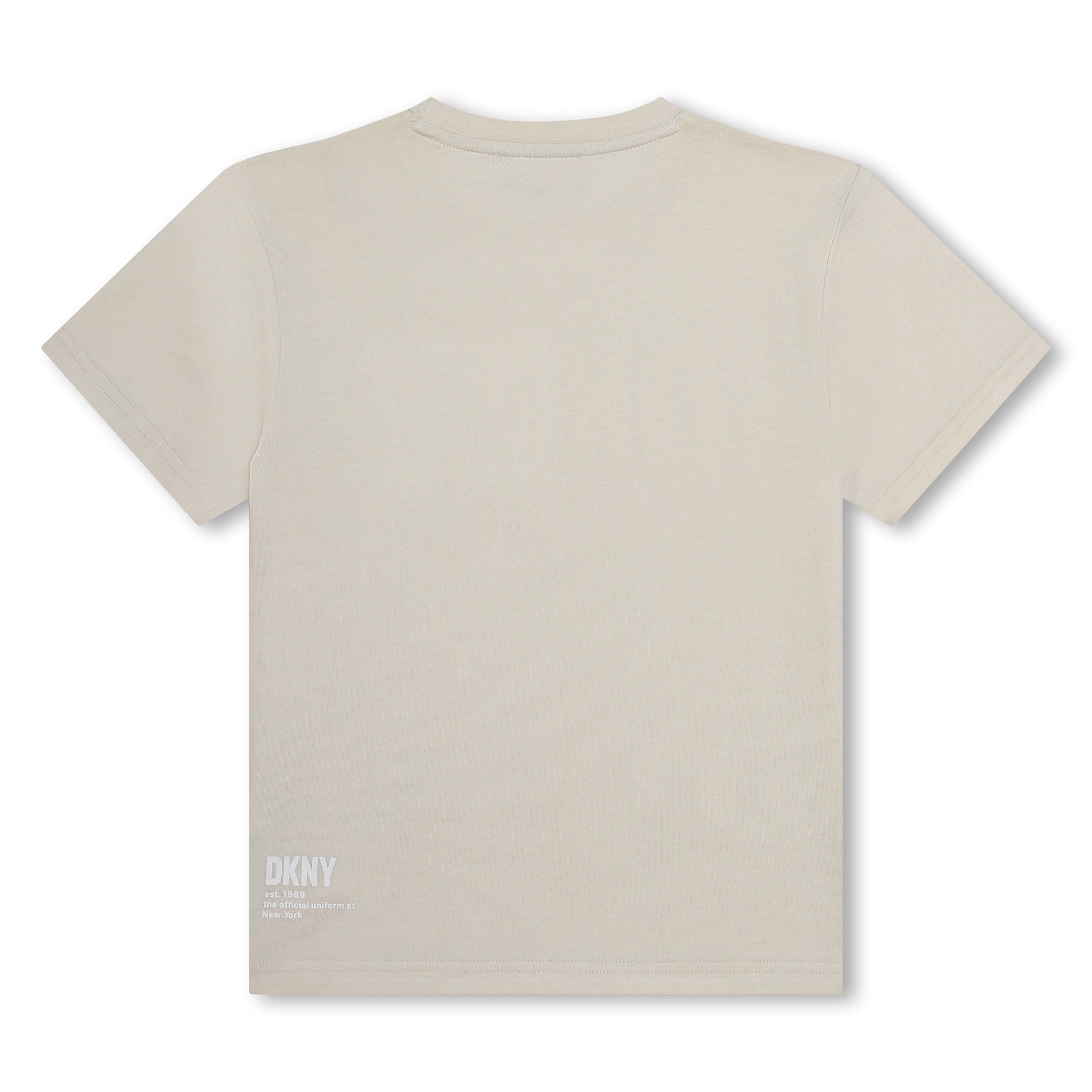 T-SHIRT BEIGE/BIANCO CON LOGO DKNY - Angel Luxury