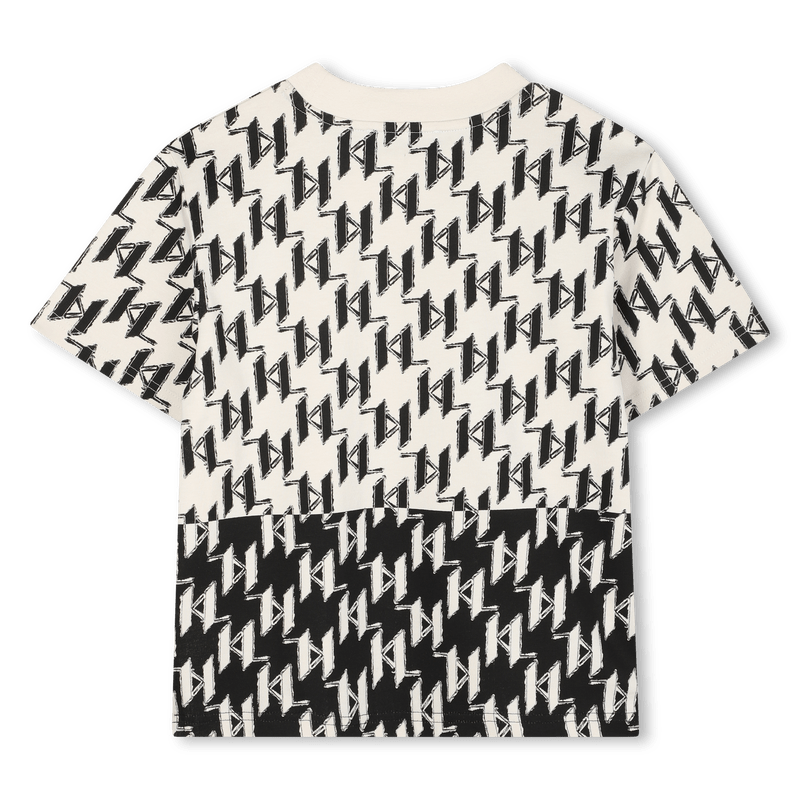 T - SHIRT BEIGE/NERA LOGATA KARL LAGERFELD - Angel Luxury