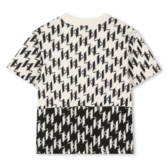 T - SHIRT BEIGE/NERA LOGATA KARL LAGERFELD - Angel Luxury