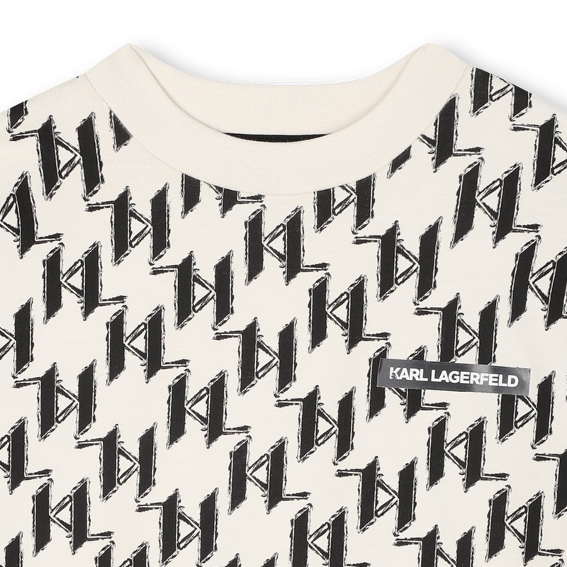 T - SHIRT BEIGE/NERA LOGATA KARL LAGERFELD - Angel Luxury