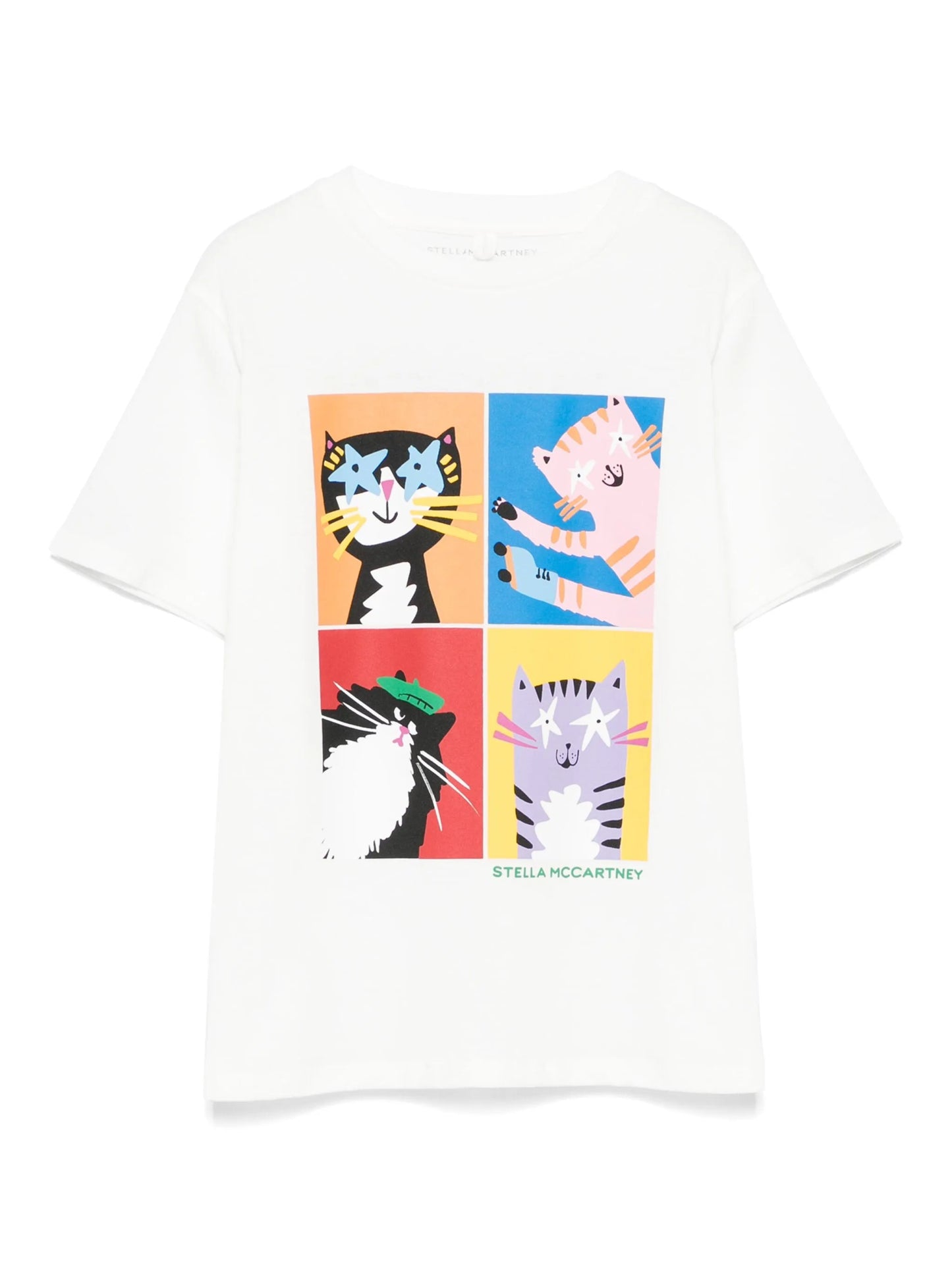 T - SHIRT BIANCA CON 4 GATTINI STELLA MCCARTNEY - Angel Luxury