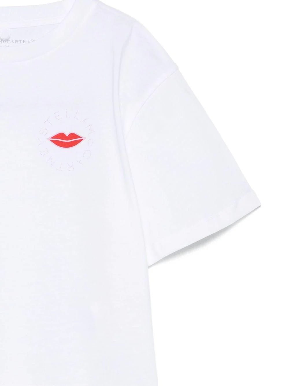 T - SHIRT BIANCA CON BACIO LOGO ROSSO STELLA MCCARTNEY - Angel Luxury