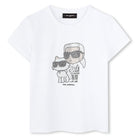 T - SHIRT BIANCA CON BRILLANTINI KARL LAGERFELD - Angel Luxury