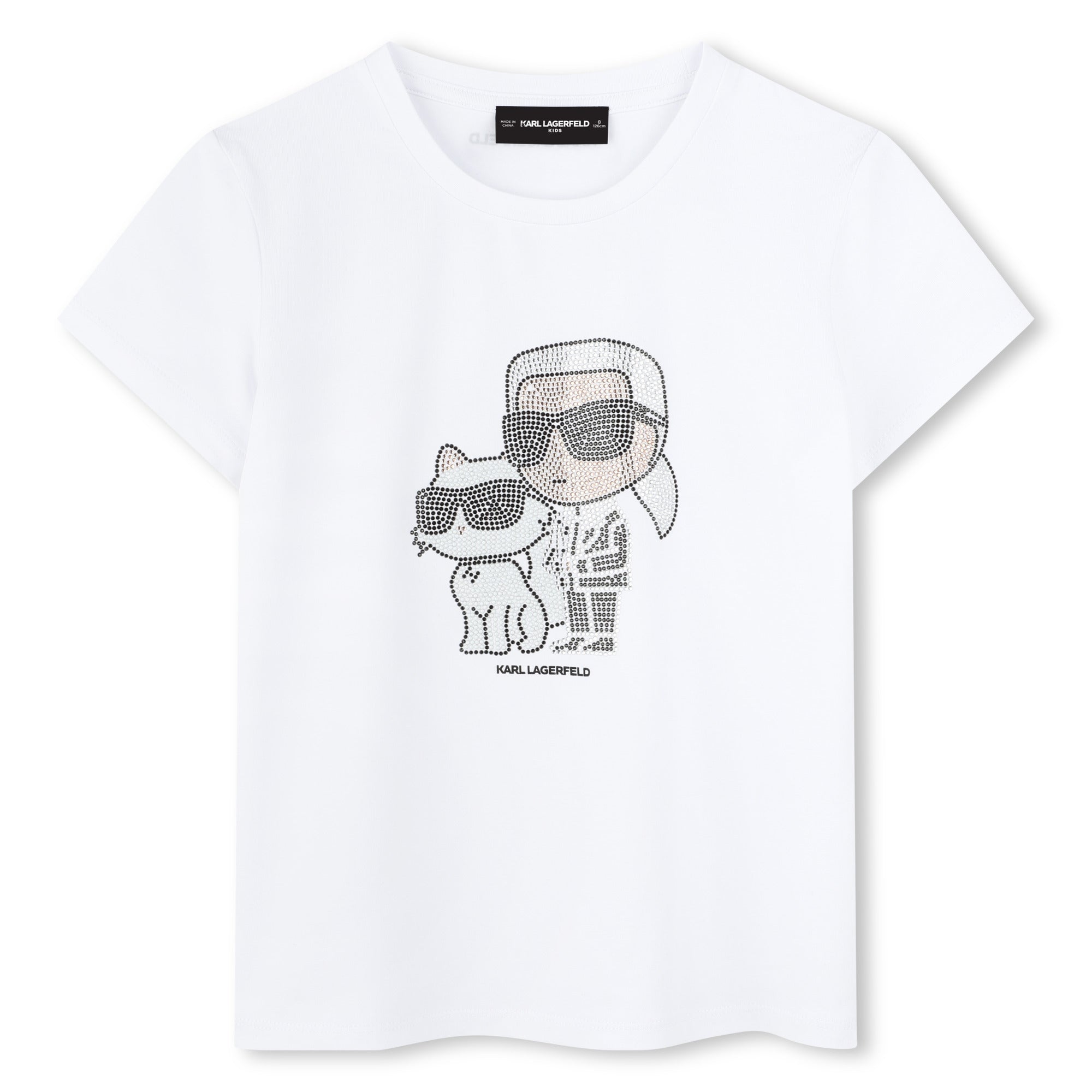 T - SHIRT BIANCA CON BRILLANTINI KARL LAGERFELD - Angel Luxury