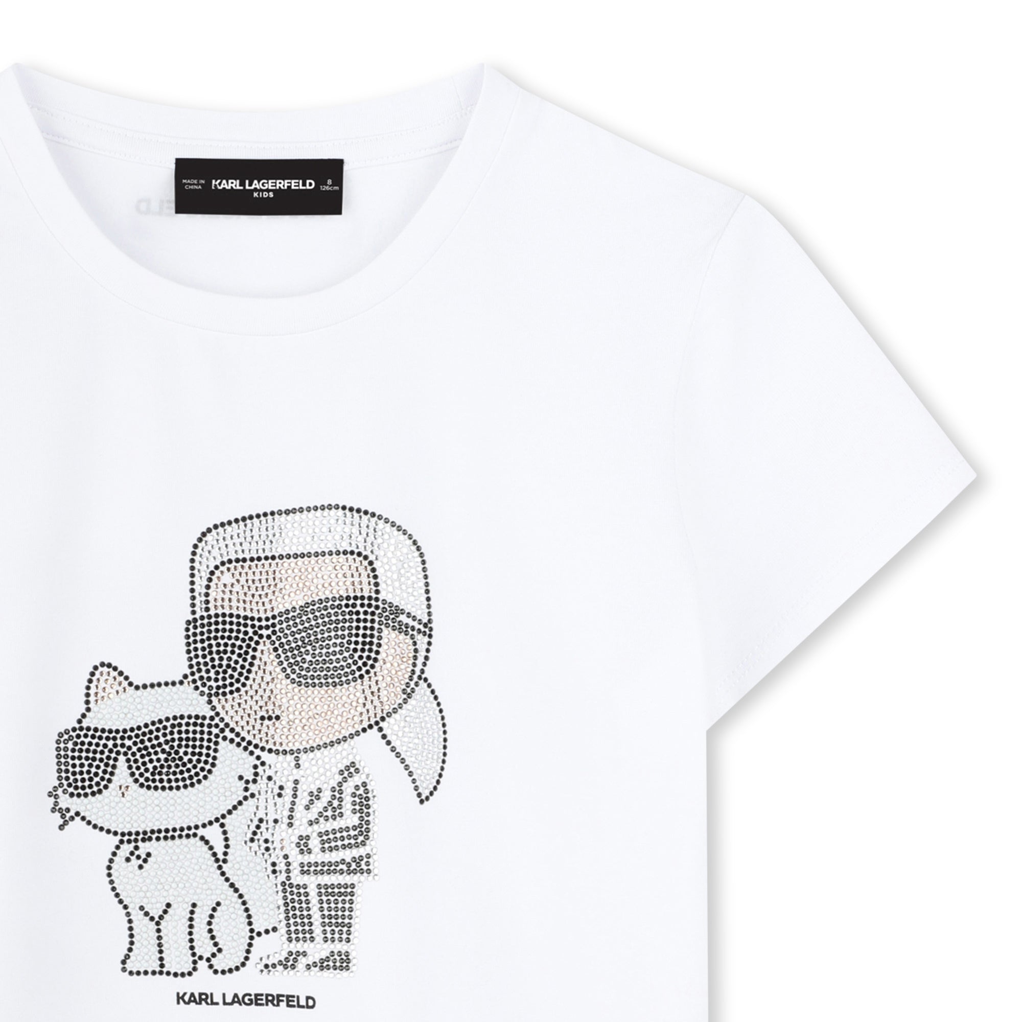 T - SHIRT BIANCA CON BRILLANTINI KARL LAGERFELD - Angel Luxury