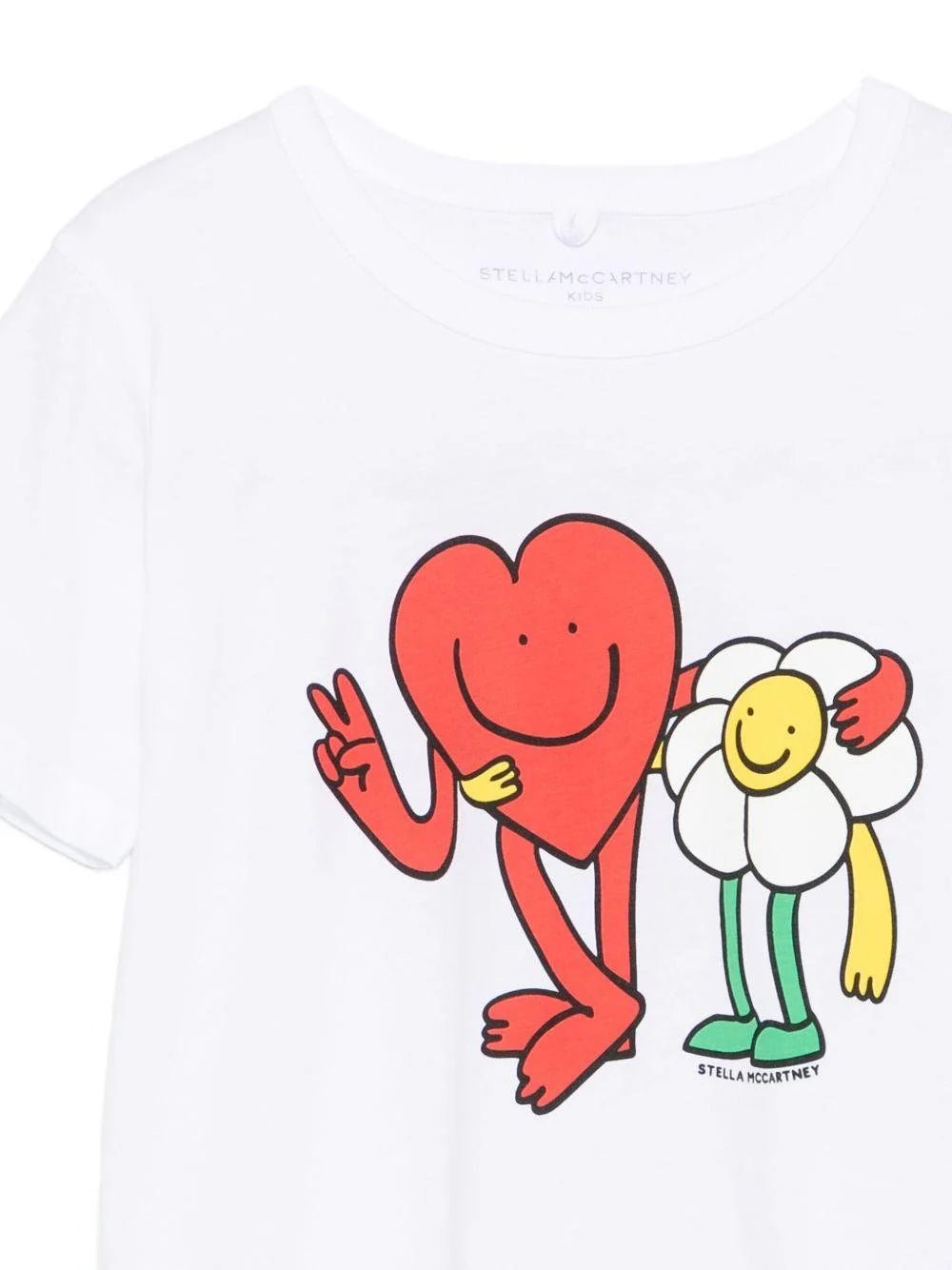 T - SHIRT BIANCA CON CUORE E FIORE STELLA MCCARTNEY - Angel Luxury