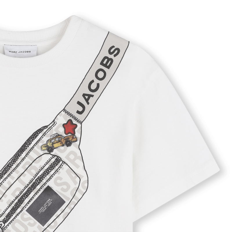 T - SHIRT BIANCA CON FANTASIA DEL MARSUPIO LOGATO MARC JACOBS - Angel Luxury