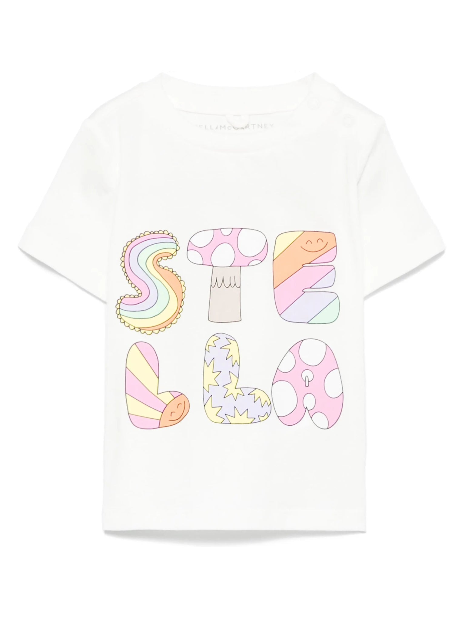 T - SHIRT BIANCA CON FANTASIA LOGO STELLA MCCARTNEY - Angel Luxury