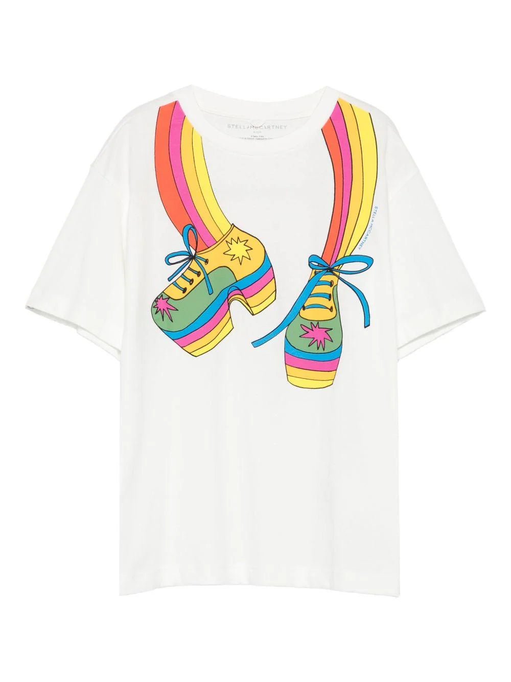 T - SHIRT BIANCA CON FANTASIA MULTICOLORE STELLA MCCARTNEY - Angel Luxury