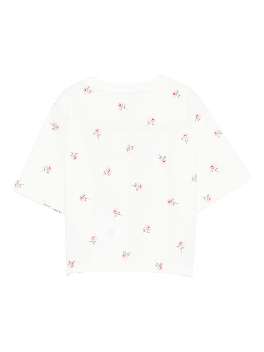 T - SHIRT BIANCA CON FIORI LOGO VERDE STELLA MCCARTNEY - Angel Luxury