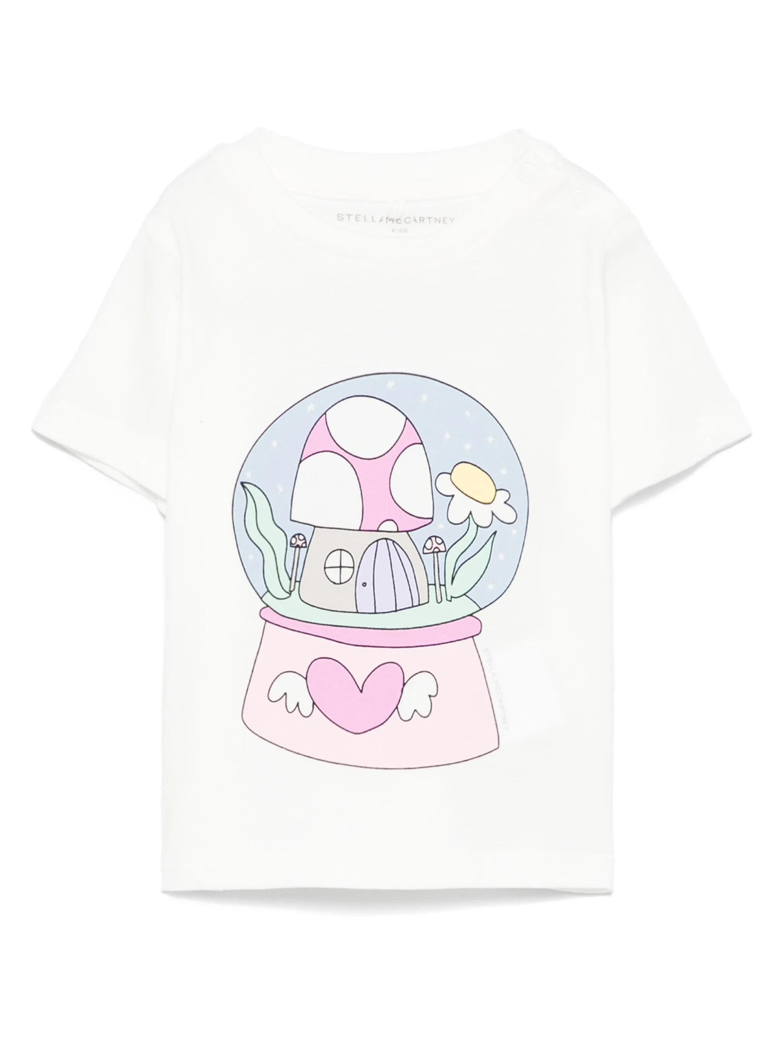 T - SHIRT BIANCA CON FUNGO ROSA STELLA MCCARTNEY - Angel Luxury