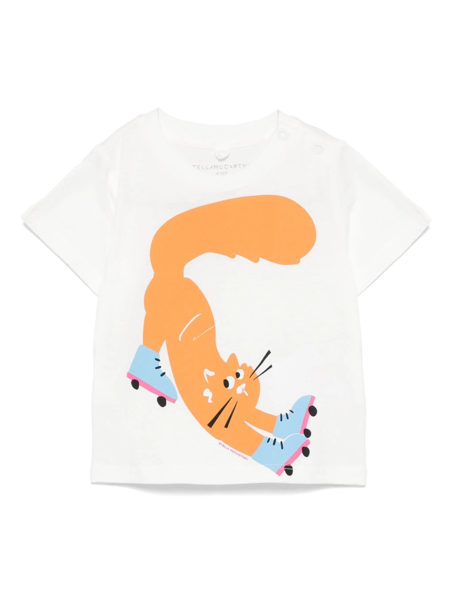 T - SHIRT BIANCA CON GATTO ARANCIO STELLA MCCARTNEY - Angel Luxury