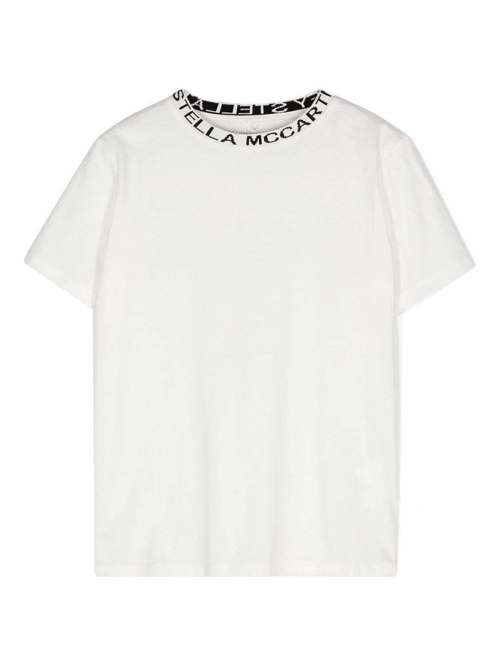 T - SHIRT BIANCA CON GIROCCOLO RICAMATO STELLA MCCARTNEY - Angel Luxury