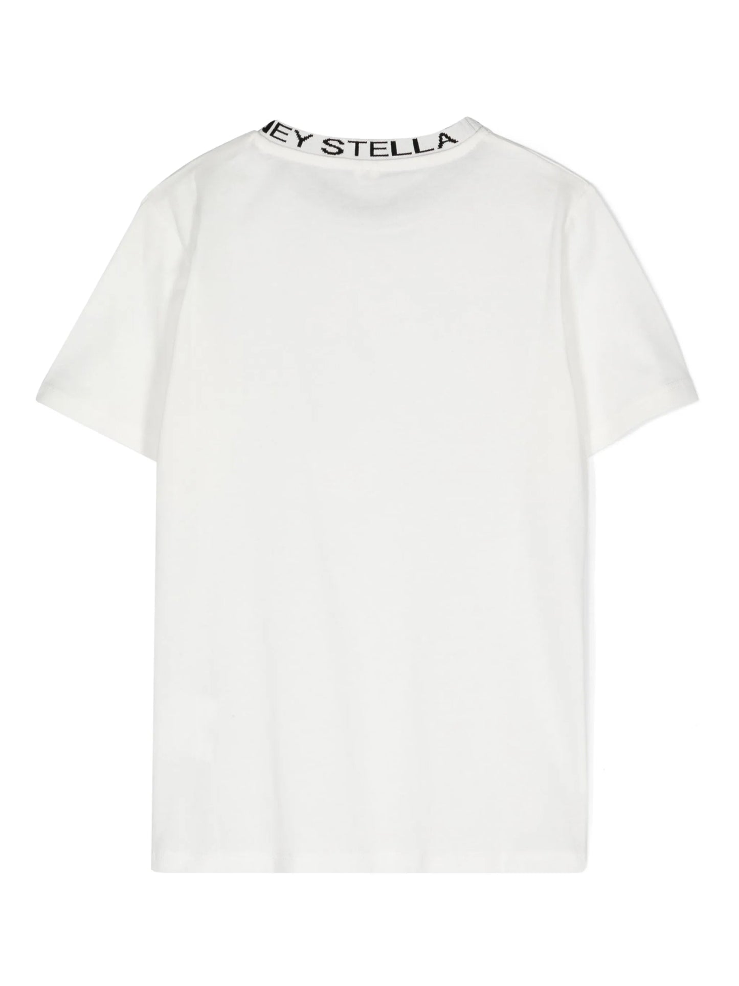 T - SHIRT BIANCA CON GIROCCOLO RICAMATO STELLA MCCARTNEY - Angel Luxury