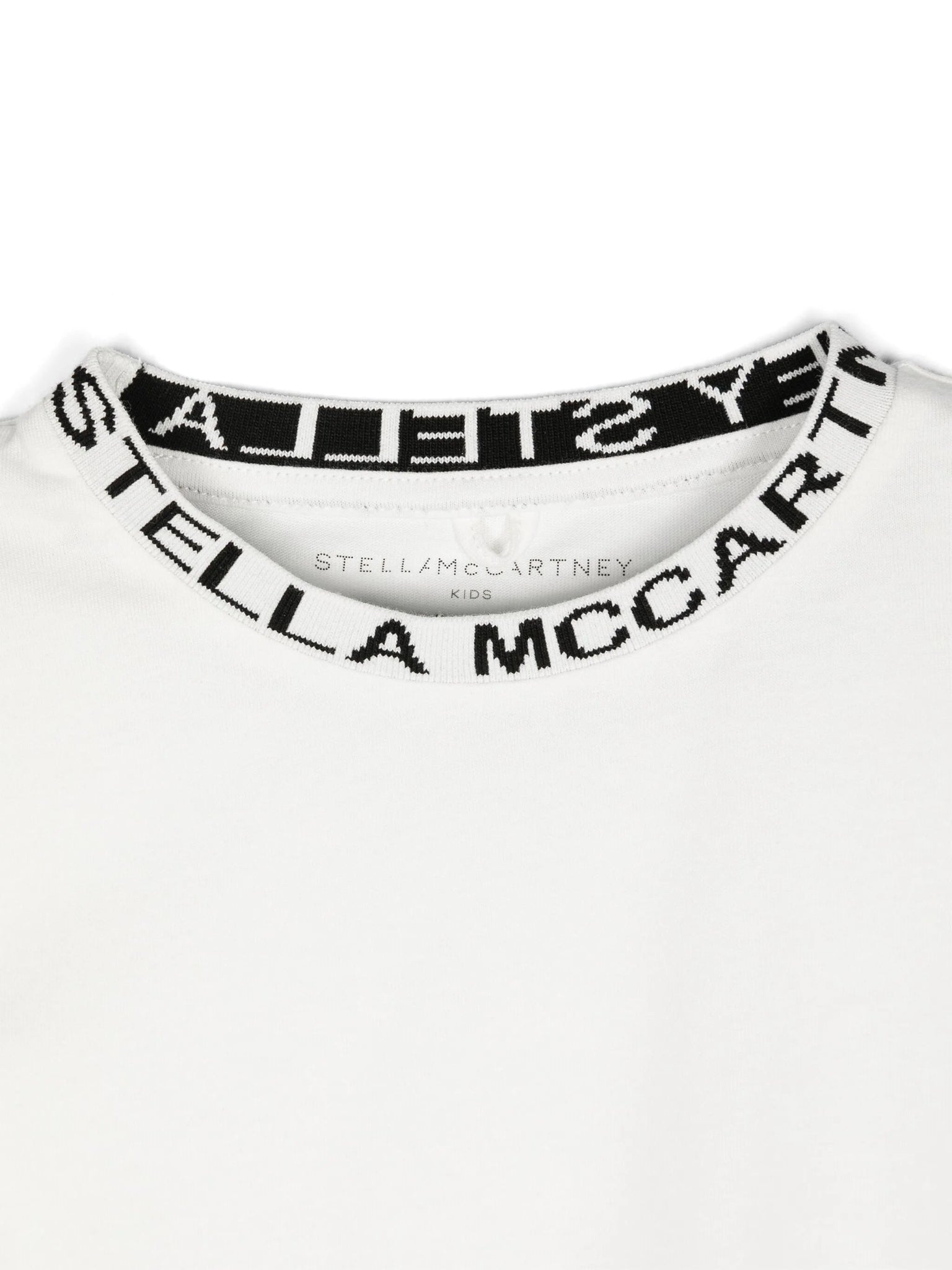 T - SHIRT BIANCA CON GIROCCOLO RICAMATO STELLA MCCARTNEY - Angel Luxury