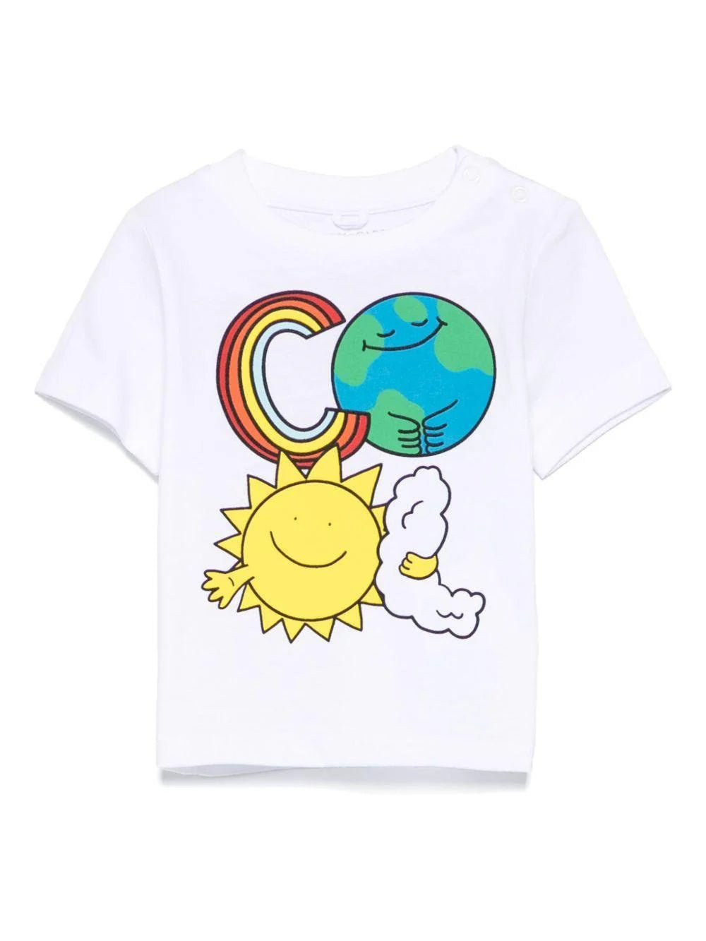 T - SHIRT BIANCA CON GRAFICA MONDO STELLA MCCARTNEY - Angel Luxury