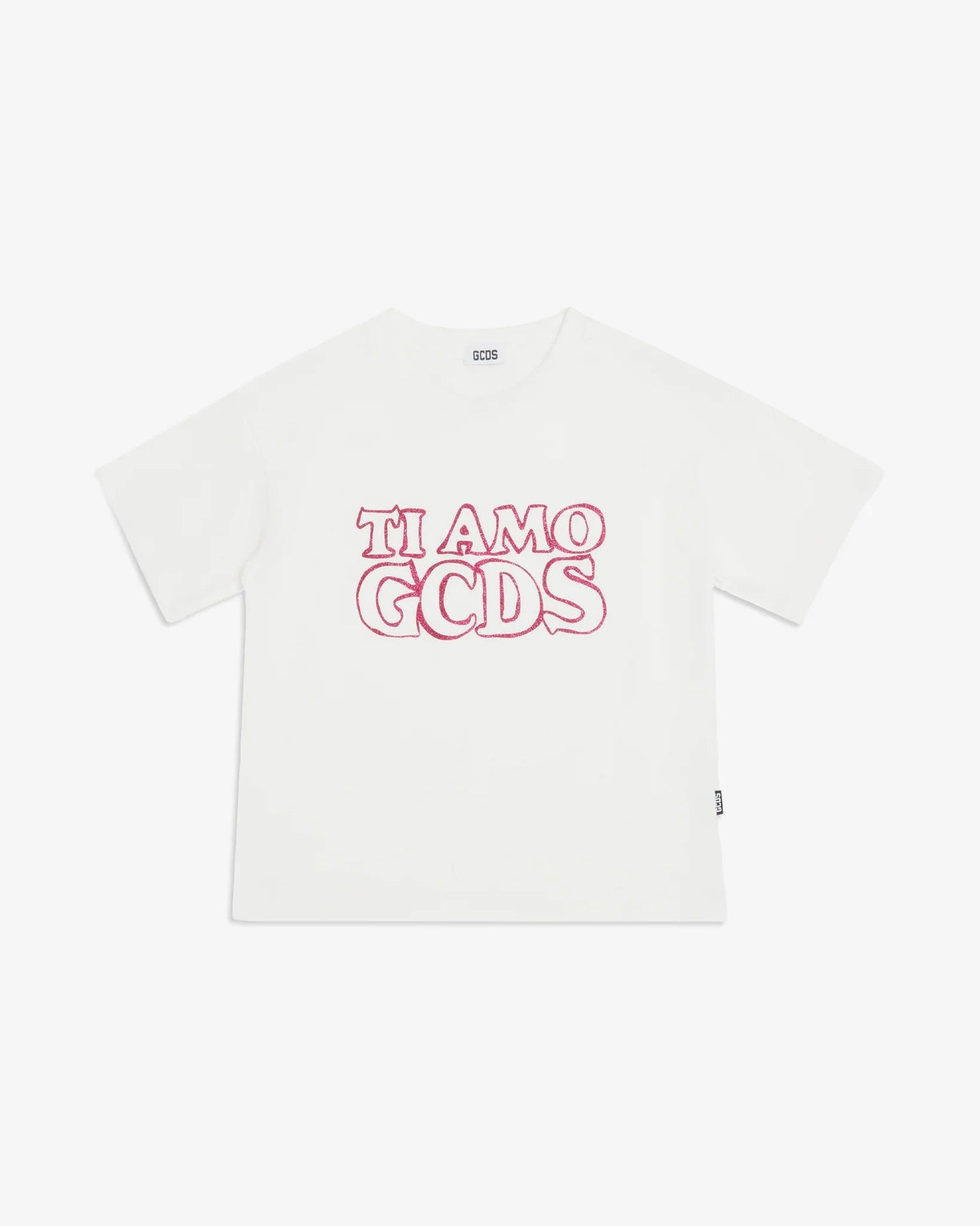 T - SHIRT BIANCA CON LOGO BRILLANTINATO GCDS - Angel Luxury