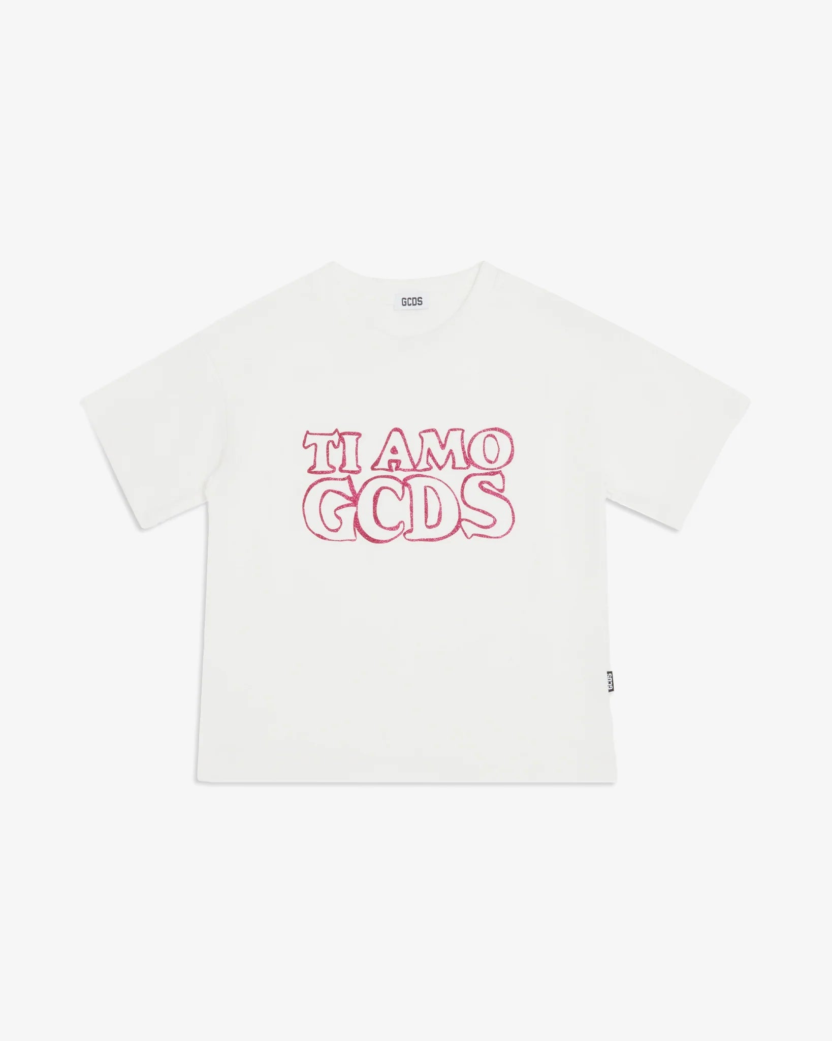 T - SHIRT BIANCA CON LOGO BRILLANTINATO GCDS - Angel Luxury