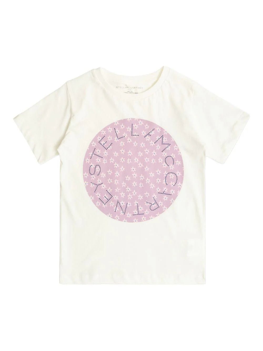 T - SHIRT BIANCA CON LOGO CIRCOLARE A FIORI STELLA MCCARTNEY - Angel Luxury
