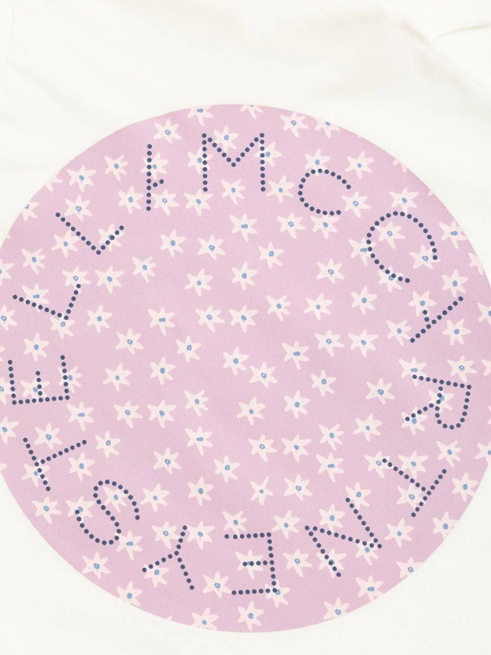 T - SHIRT BIANCA CON LOGO CIRCOLARE A FIORI STELLA MCCARTNEY - Angel Luxury