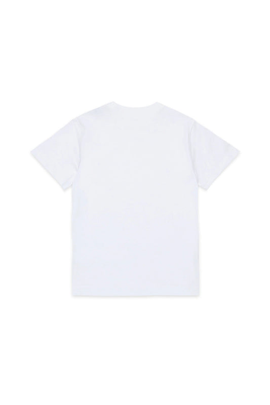 T - SHIRT BIANCA CON LOGO CORSIVO NERO DIESEL - Angel Luxury