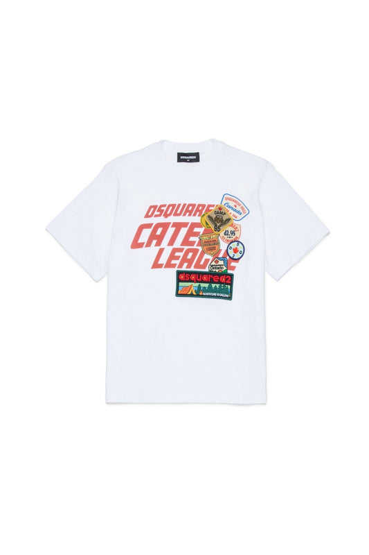 T - SHIRT BIANCA CON LOGO DSQUARED2 - Angel Luxury