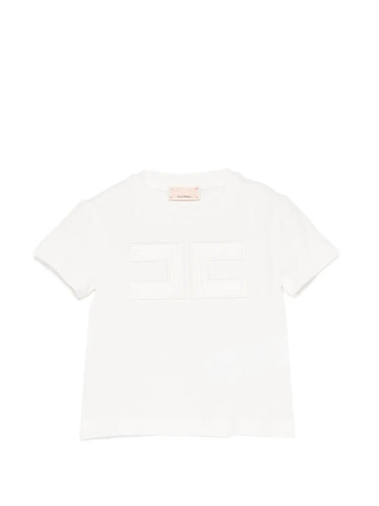 T - SHIRT BIANCA CON LOGO ELISABETTA FRANCHI - Angel Luxury