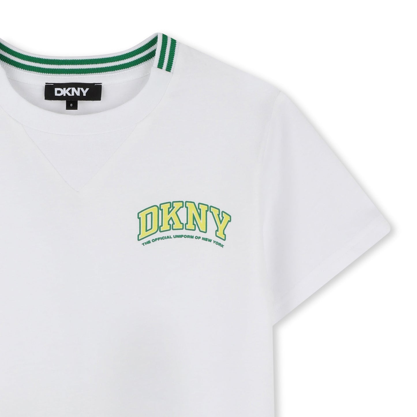 T - SHIRT BIANCA CON LOGO GIALLO DKNY - Angel Luxury