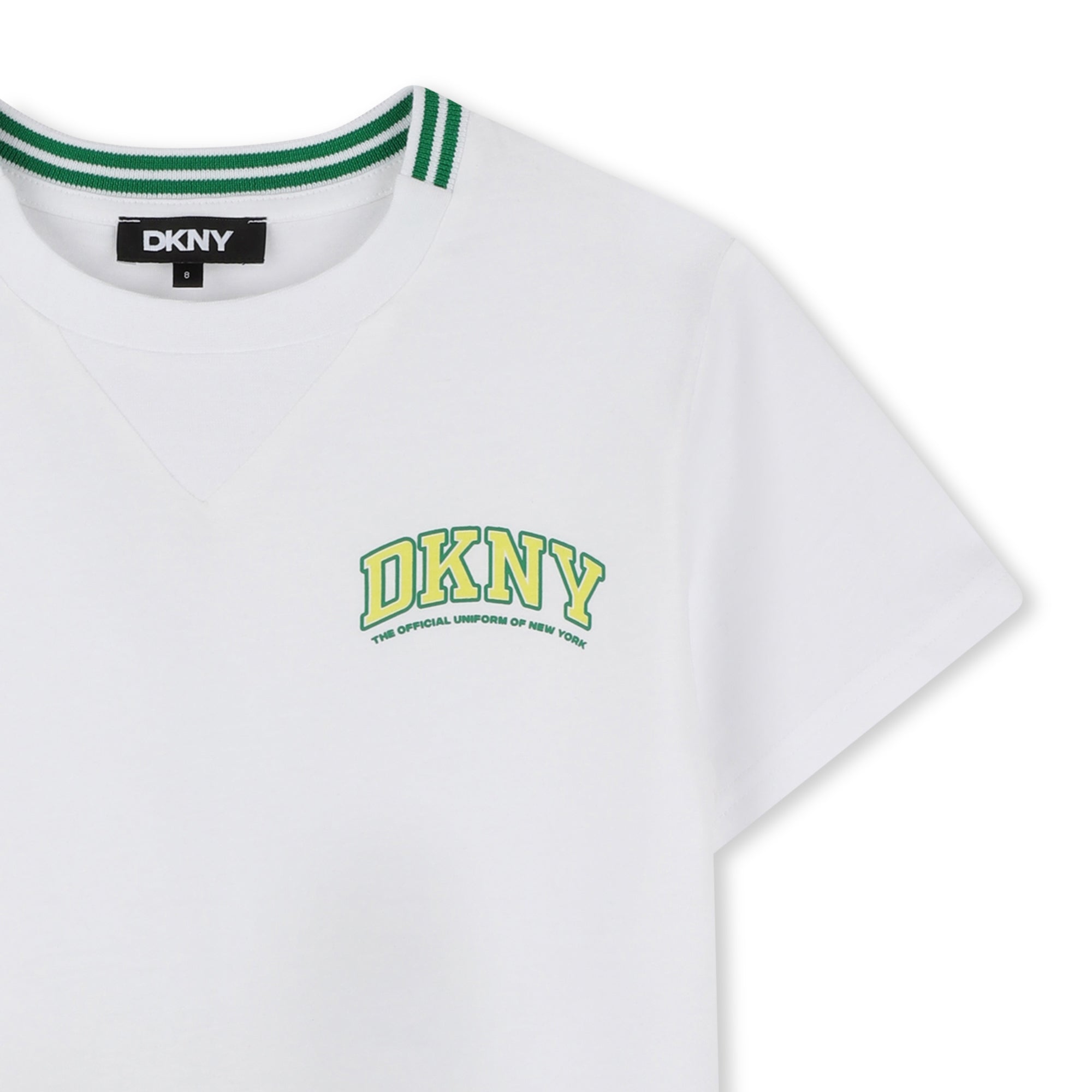 T - SHIRT BIANCA CON LOGO GIALLO DKNY - Angel Luxury