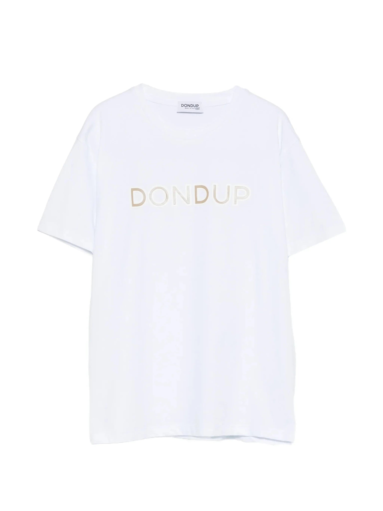 T - SHIRT BIANCA CON LOGO GOMMATO BEIGE DONDUP - Angel Luxury